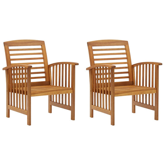 Garden Chairs 2 pcs Solid Acacia Wood - OLBRIT