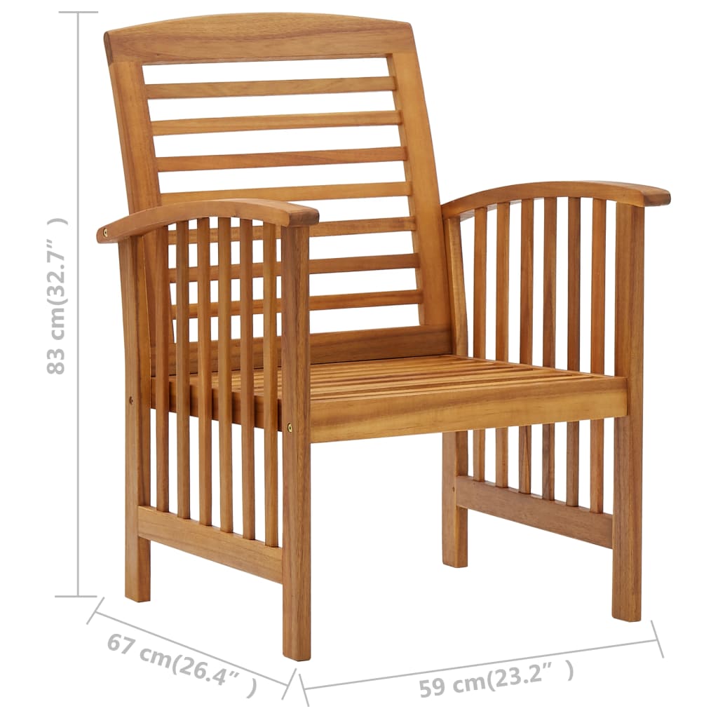 Garden Chairs 2 pcs Solid Acacia Wood - OLBRIT