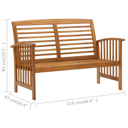 Garden Bench 119 cm Solid Acacia Wood - OLBRIT