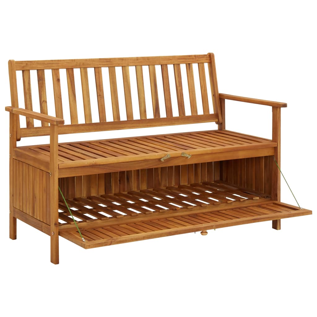Garden Storage Bench 120 cm Solid Acacia Wood - OLBRIT