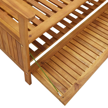 Garden Storage Bench 120 cm Solid Acacia Wood - OLBRIT