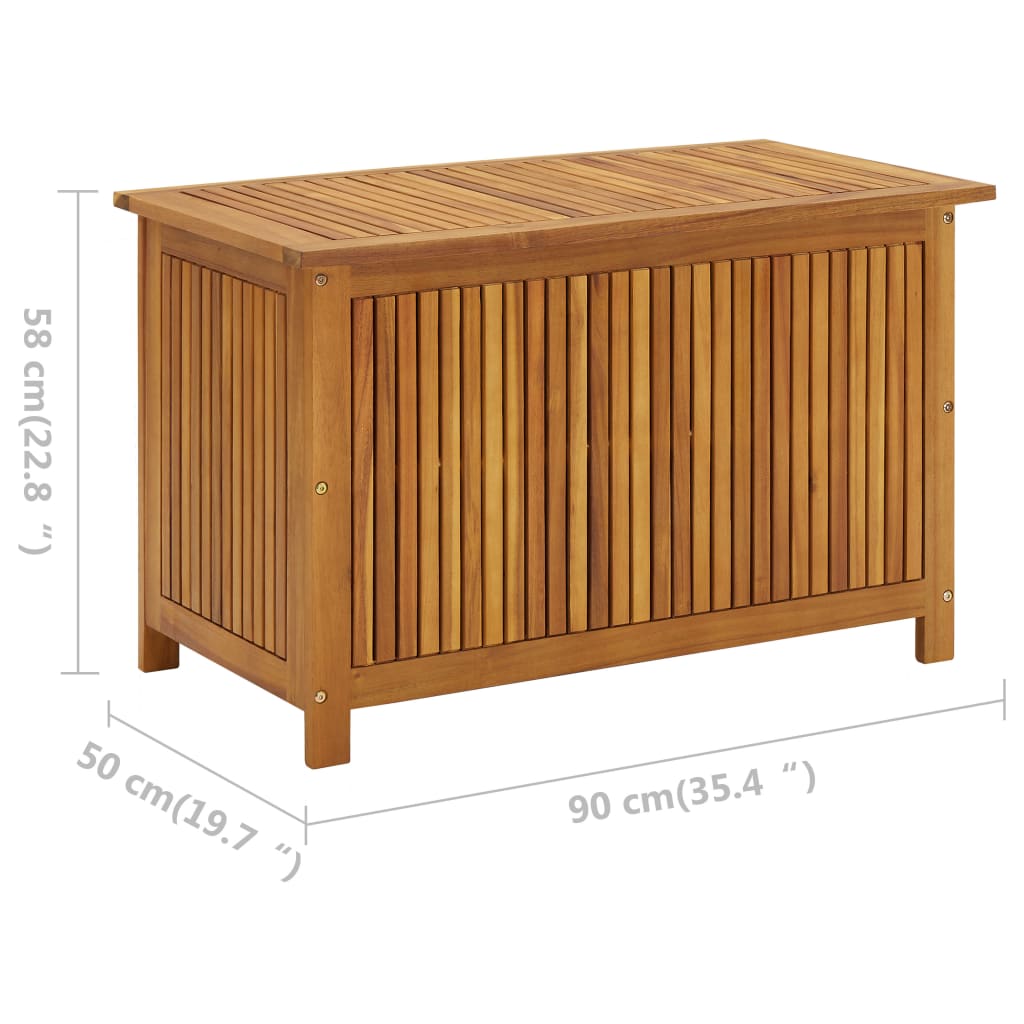 Garden Storage Box 90x50x58 cm Solid Acacia Wood - OLBRIT