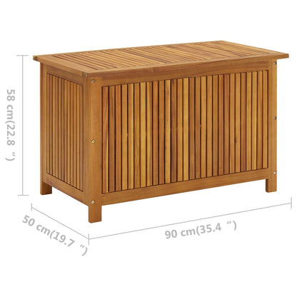 Garden Storage Box 90x50x58 cm Solid Acacia Wood - OLBRIT