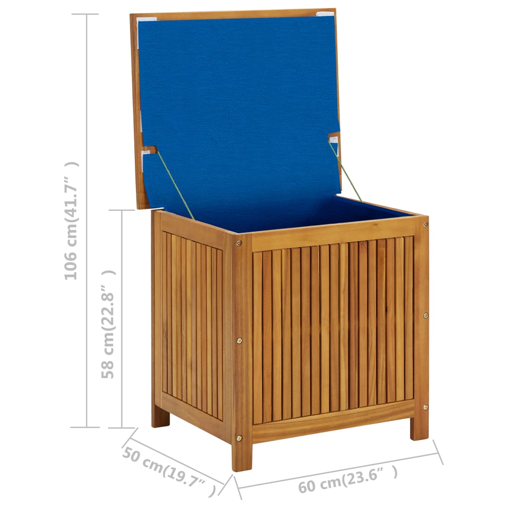 Garden Storage Box 60x50x58 cm Solid Acacia Wood - OLBRIT