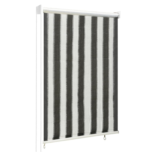 Outdoor Roller Blind 60x140 cm Anthracite and White Stripe - OLBRIT