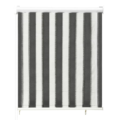 Outdoor Roller Blind 60x140 cm Anthracite and White Stripe - OLBRIT