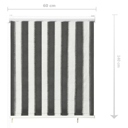 Outdoor Roller Blind 60x140 cm Anthracite and White Stripe - OLBRIT