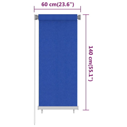 Outdoor Roller Blind 60x140 cm Blue HDPE - OLBRIT