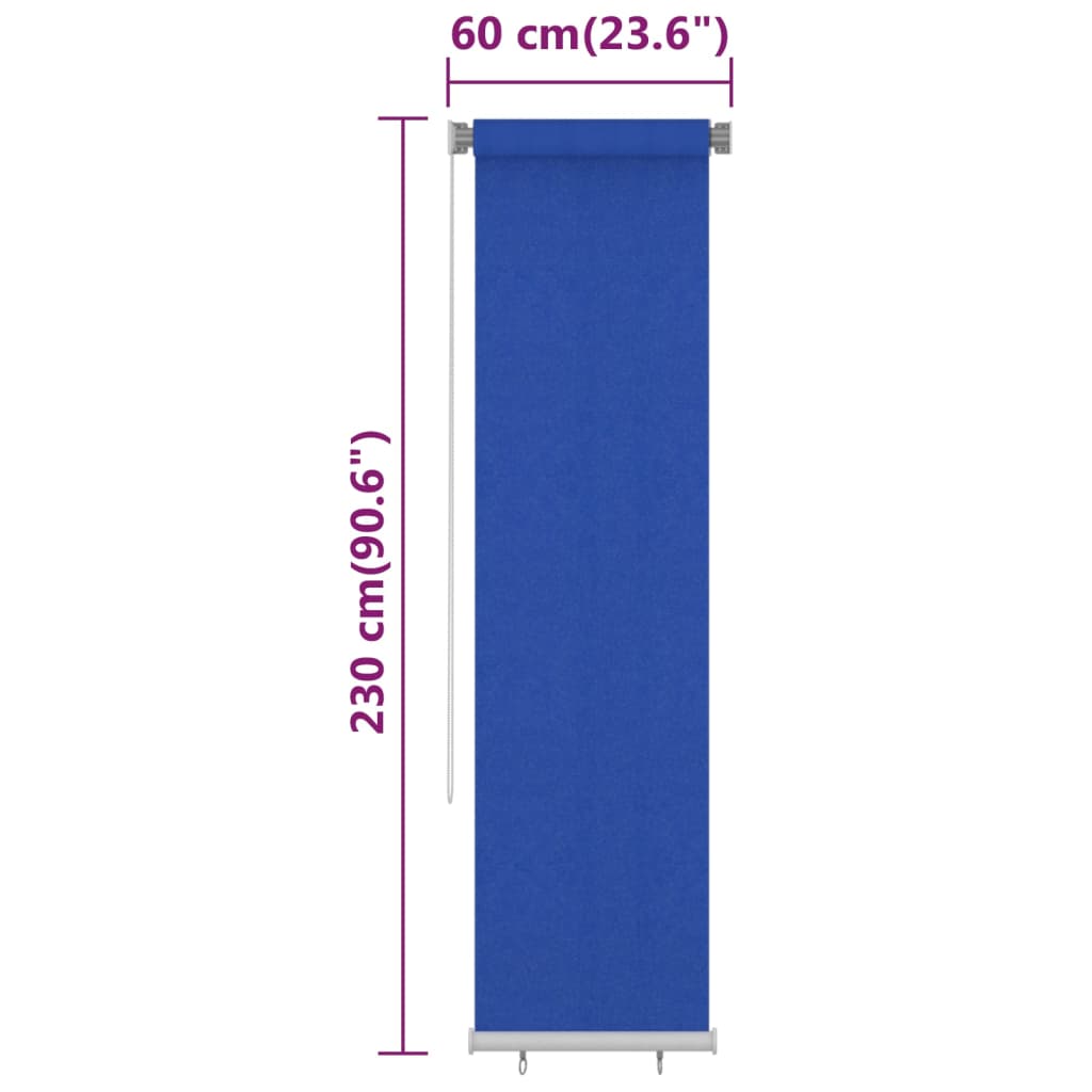 Outdoor Roller Blind 60x230 cm Blue HDPE - OLBRIT