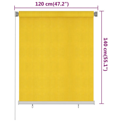 Outdoor Roller Blind 120x140 cm Yellow HDPE - OLBRIT