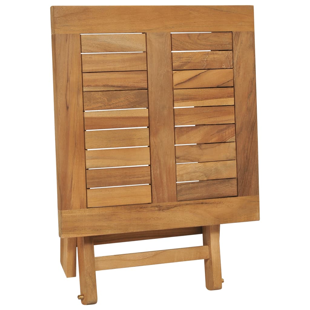 Folding Sun Lounger with Table Solid Teak Wood - OLBRIT