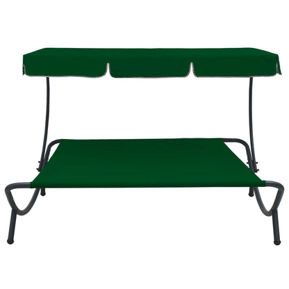 Outdoor Lounge Bed with Canopy Green - OLBRIT