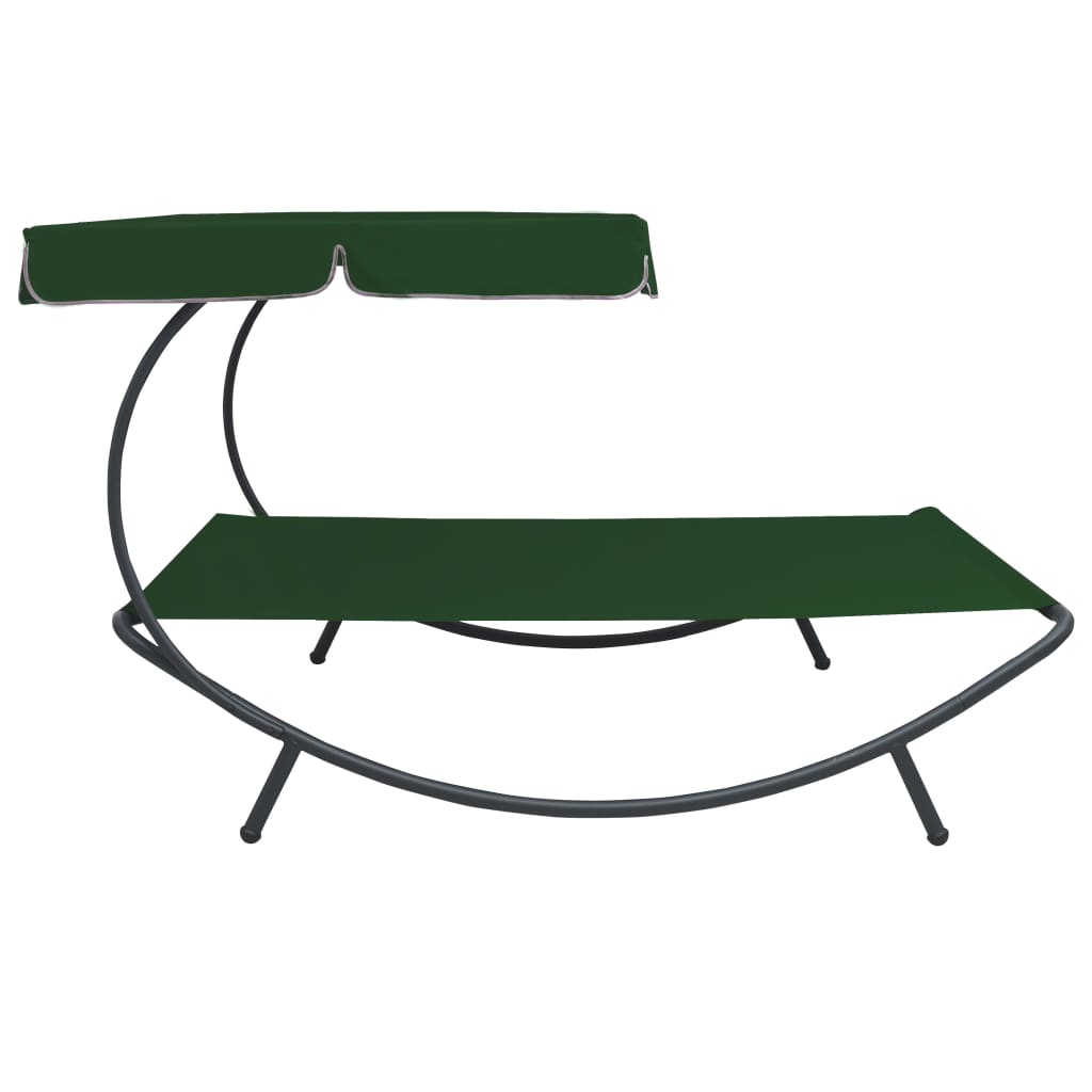 Outdoor Lounge Bed with Canopy Green - OLBRIT