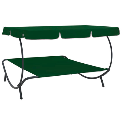 Outdoor Lounge Bed with Canopy Green - OLBRIT