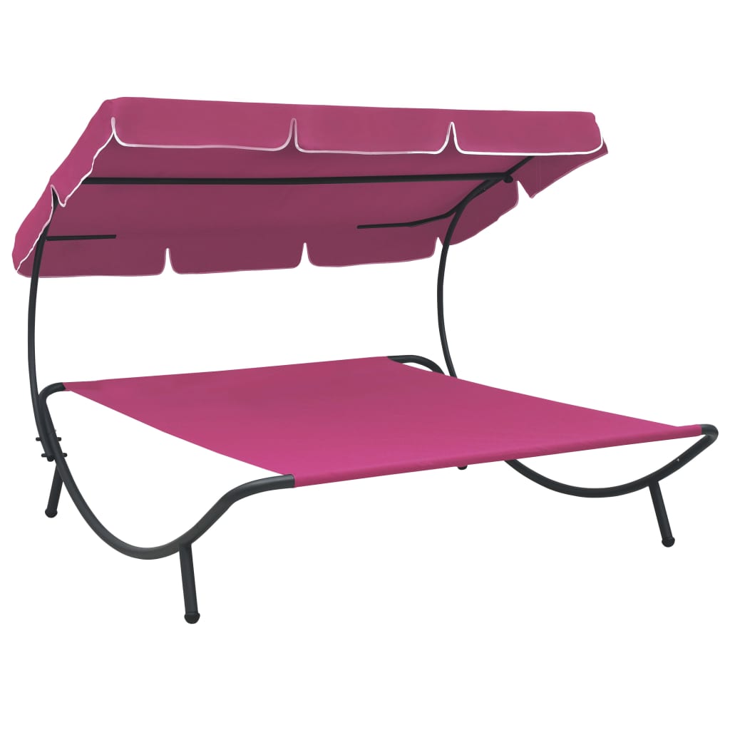 Outdoor Lounge Bed with Canopy Pink - OLBRIT