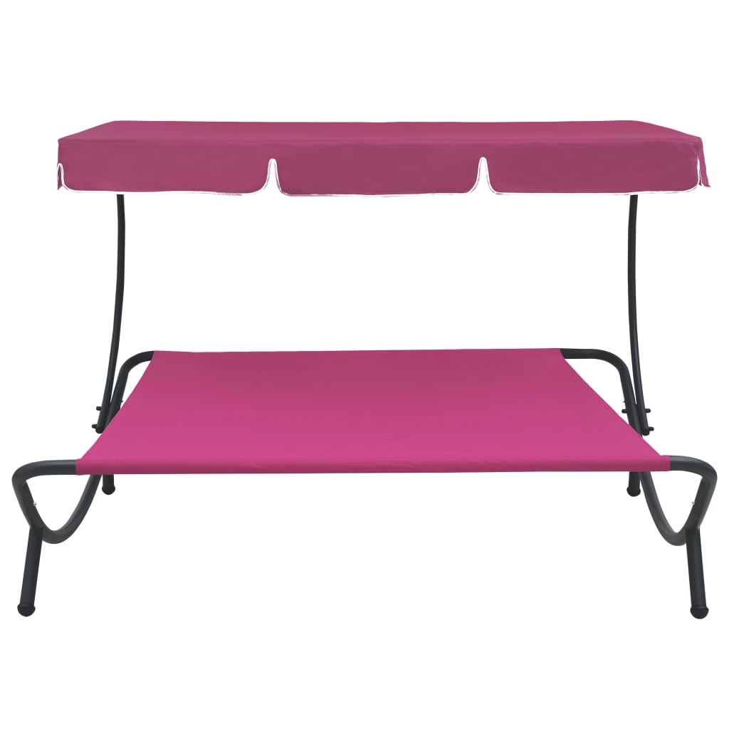 Outdoor Lounge Bed with Canopy Pink - OLBRIT