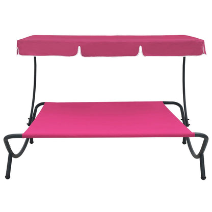 Outdoor Lounge Bed with Canopy Pink - OLBRIT