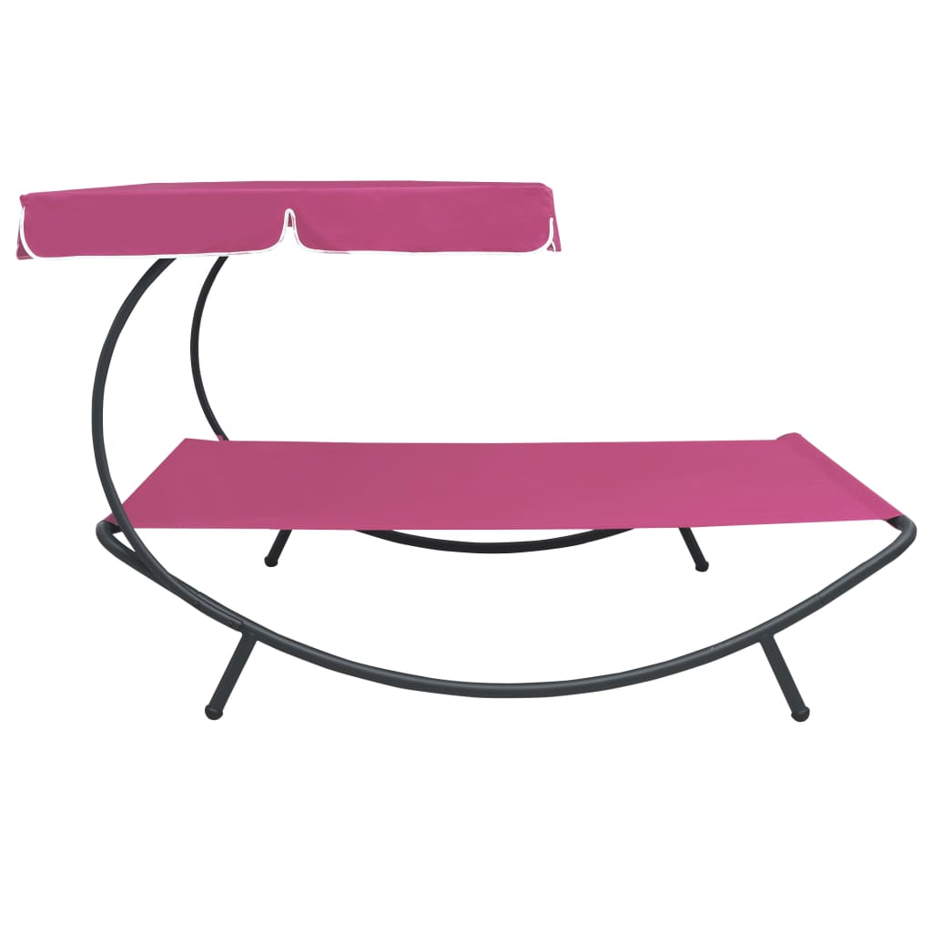 Outdoor Lounge Bed with Canopy Pink - OLBRIT