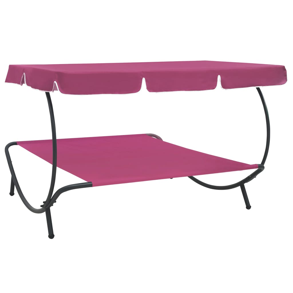 Outdoor Lounge Bed with Canopy Pink - OLBRIT