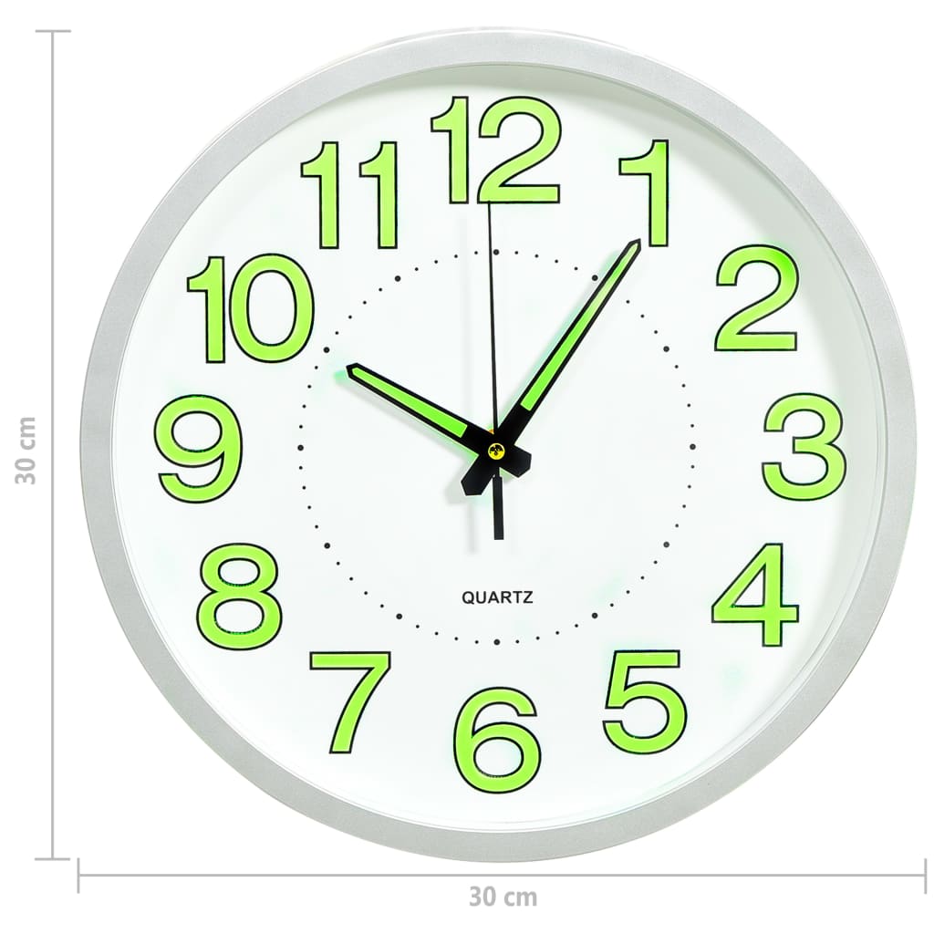 Luminous Wall Clock White 30 cm - OLBRIT