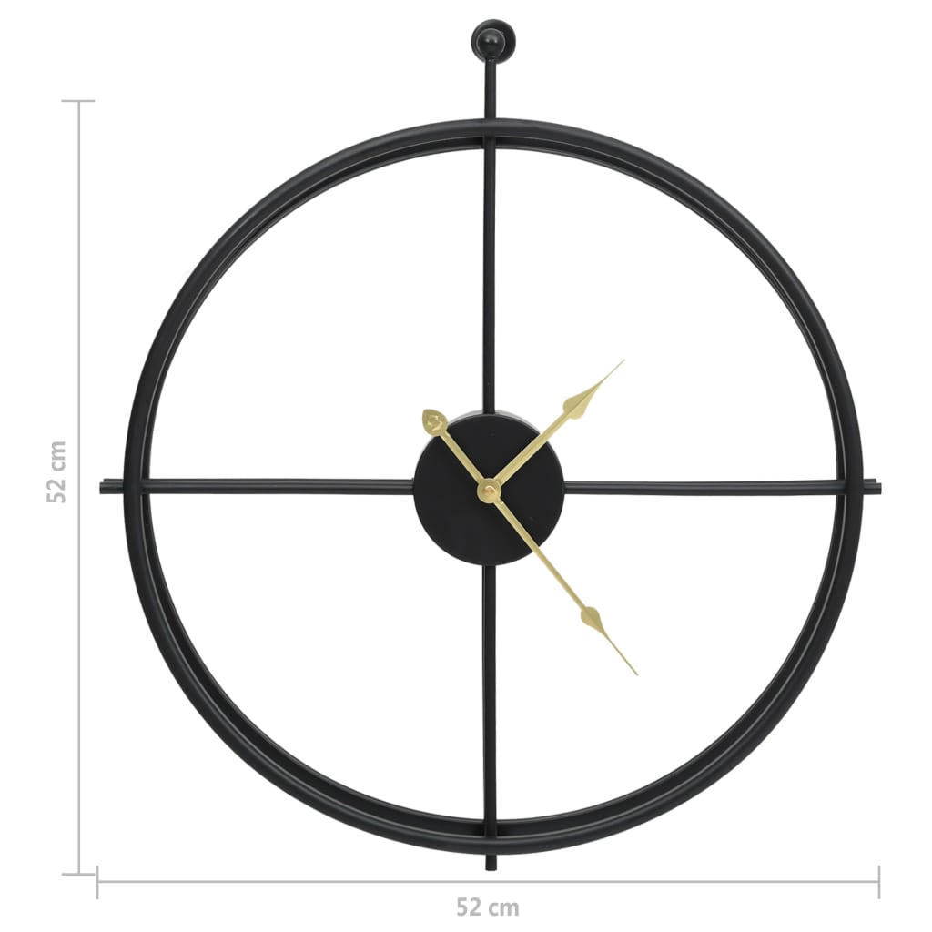 Wall Clock Black 52 cm Iron - OLBRIT