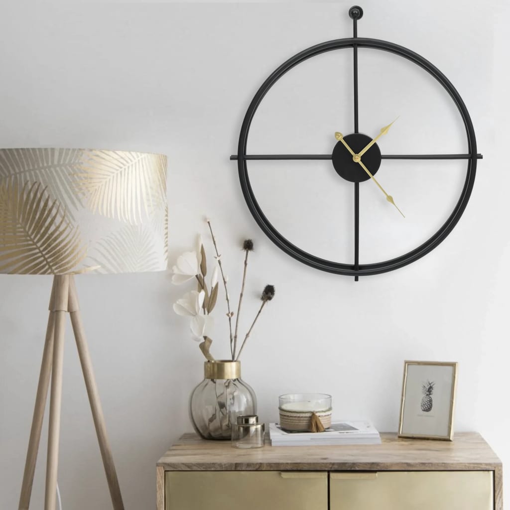 Wall Clock Black 52 cm Iron - OLBRIT