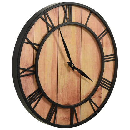 Wall Clock 39 cm Brown and Black MDF and Iron - OLBRIT