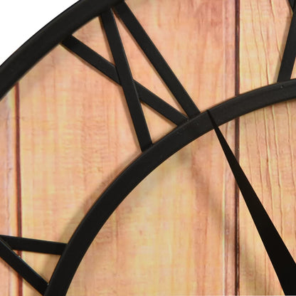 Wall Clock 39 cm Brown and Black MDF and Iron - OLBRIT