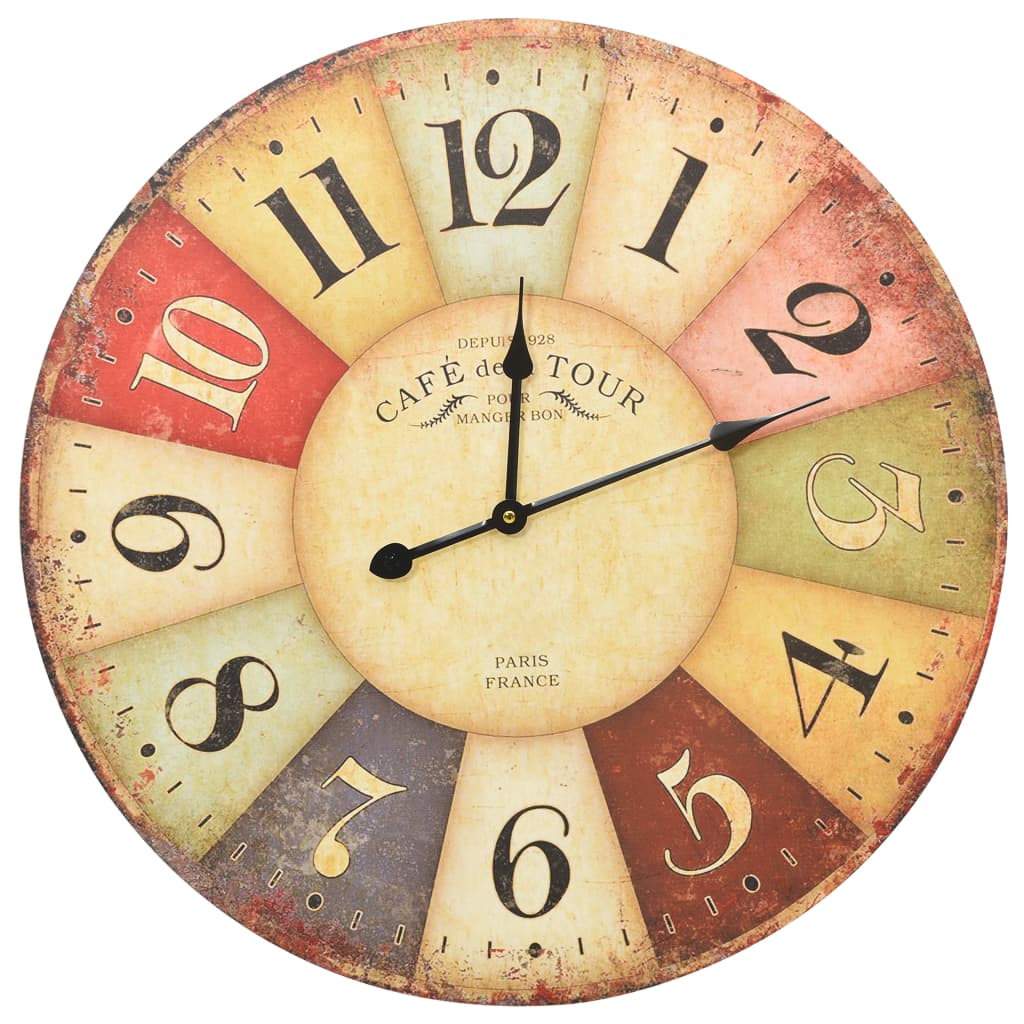 Vintage Wall Clock Colourful 60 cm - OLBRIT