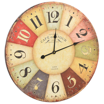 Vintage Wall Clock Colourful 60 cm - OLBRIT