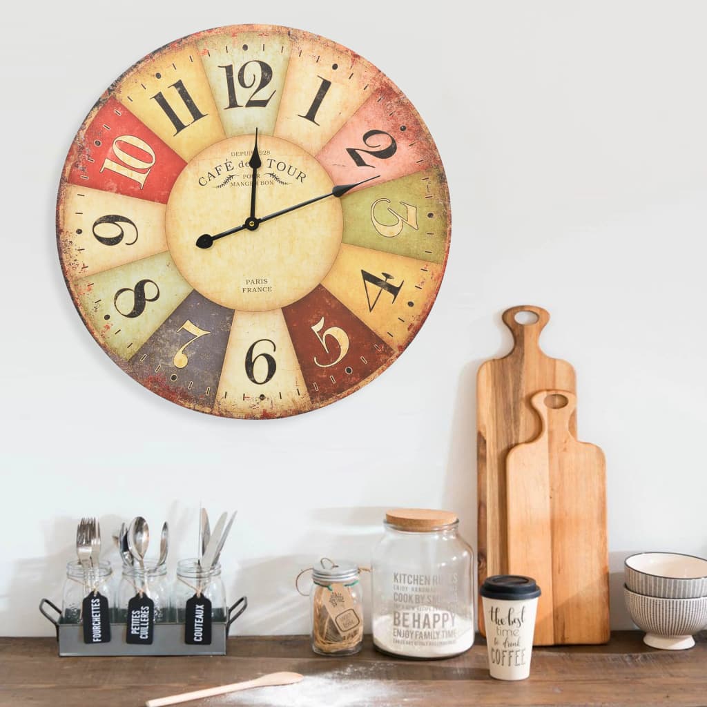 Vintage Wall Clock Colourful 60 cm - OLBRIT