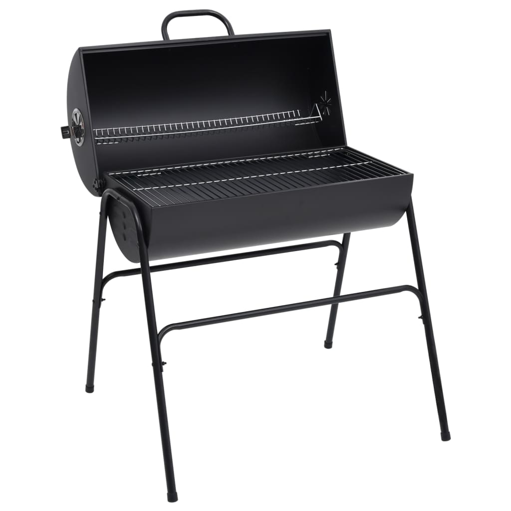 Barrel Grill with 2 Cooking Grids Black 80x95x90 cm Steel - OLBRIT