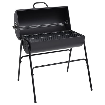 Barrel Grill with 2 Cooking Grids Black 80x95x90 cm Steel - OLBRIT