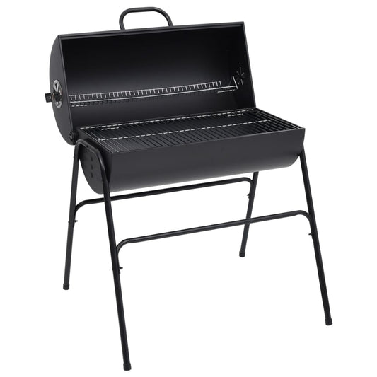 Barrel Grill with 2 Cooking Grids Black 80x95x90 cm Steel - OLBRIT
