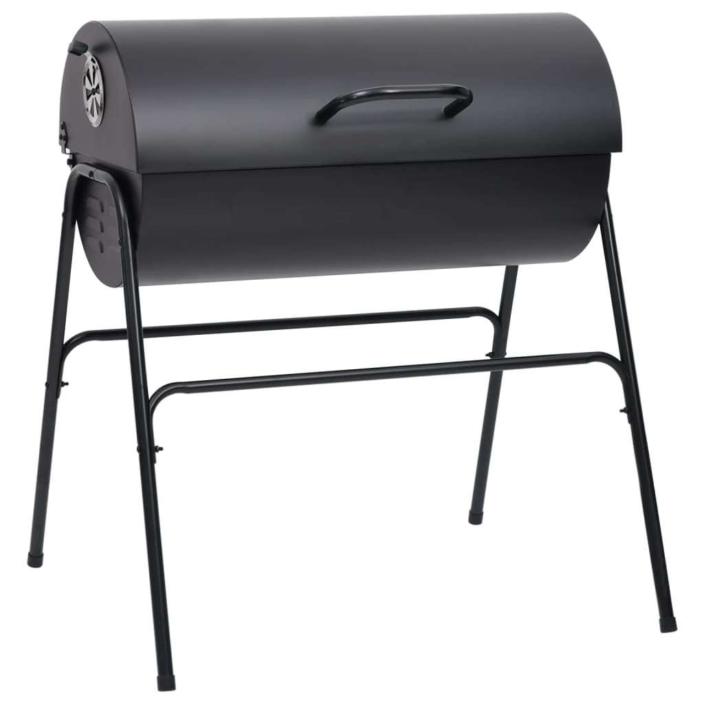 Barrel Grill with 2 Cooking Grids Black 80x95x90 cm Steel - OLBRIT