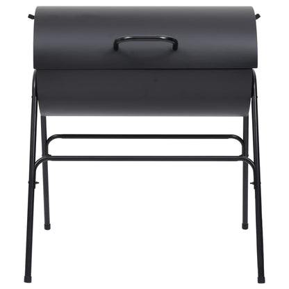 Barrel Grill with 2 Cooking Grids Black 80x95x90 cm Steel - OLBRIT