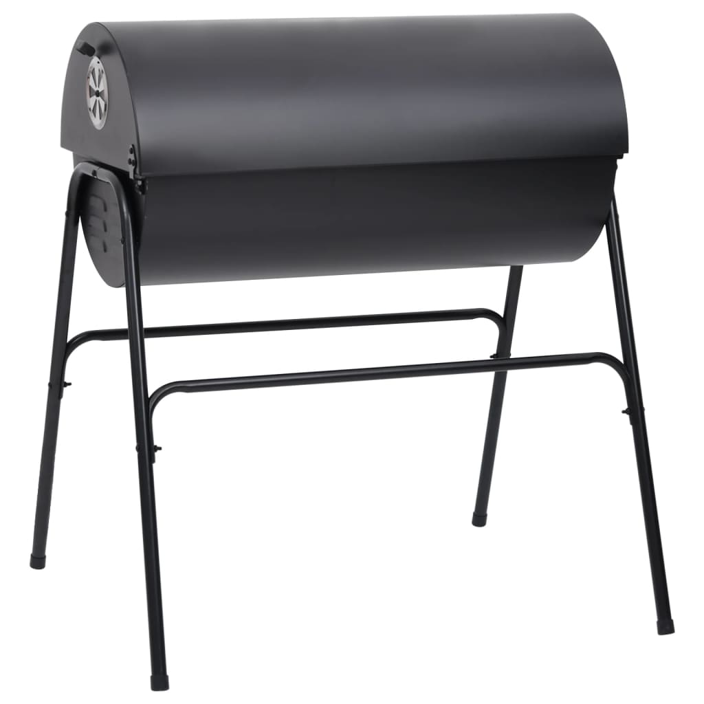 Barrel Grill with 2 Cooking Grids Black 80x95x90 cm Steel - OLBRIT