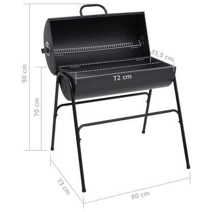 Barrel Grill with 2 Cooking Grids Black 80x95x90 cm Steel - OLBRIT