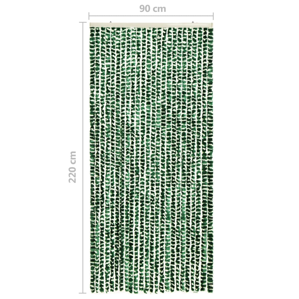 Insect Curtain Green and White 90x220 cm Chenille - OLBRIT