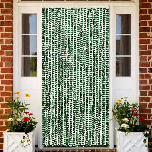 Insect Curtain Green and White 90x220 cm Chenille - OLBRIT