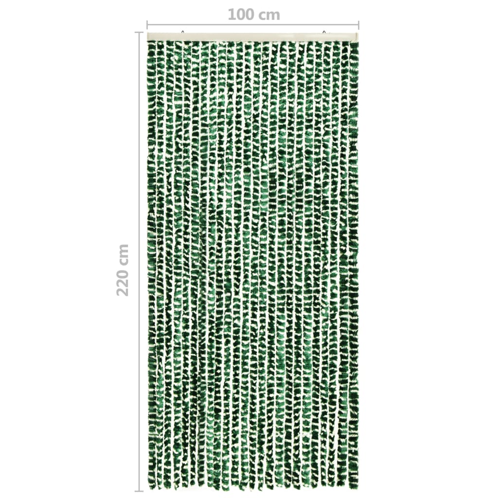 Insect Curtain Green and White 100x220 cm Chenille - OLBRIT