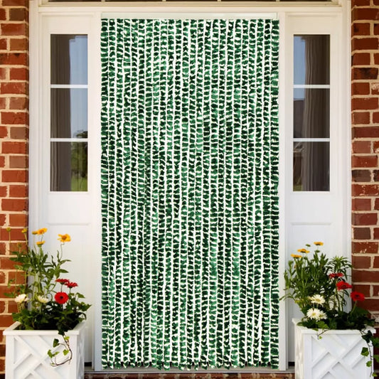 Insect Curtain Green and White 100x220 cm Chenille - OLBRIT