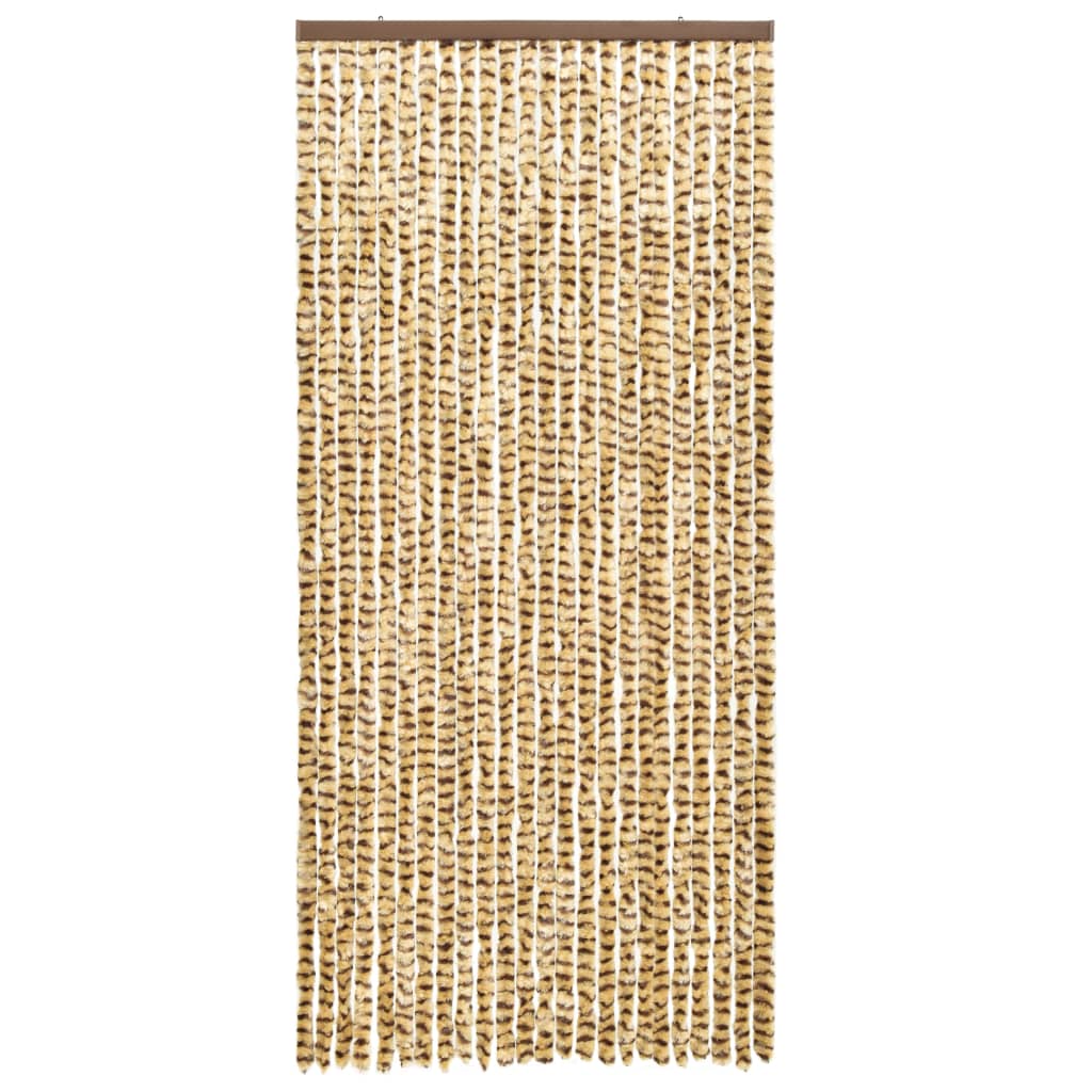 Insect Curtain Beige and Brown 90x220 cm Chenille - OLBRIT