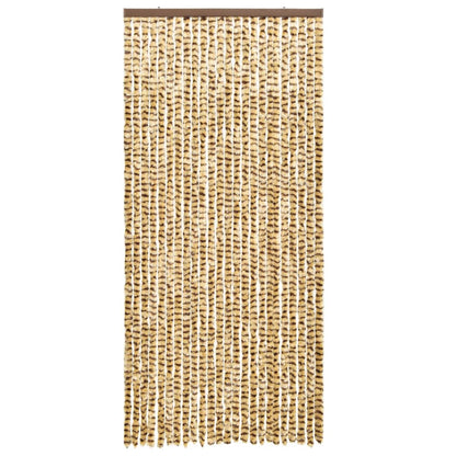 Insect Curtain Beige and Brown 90x220 cm Chenille - OLBRIT