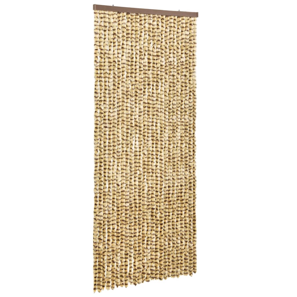 Insect Curtain Beige and Brown 90x220 cm Chenille - OLBRIT