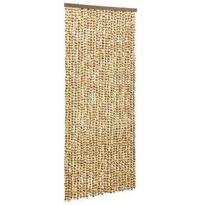 Insect Curtain Beige and Brown 90x220 cm Chenille - OLBRIT