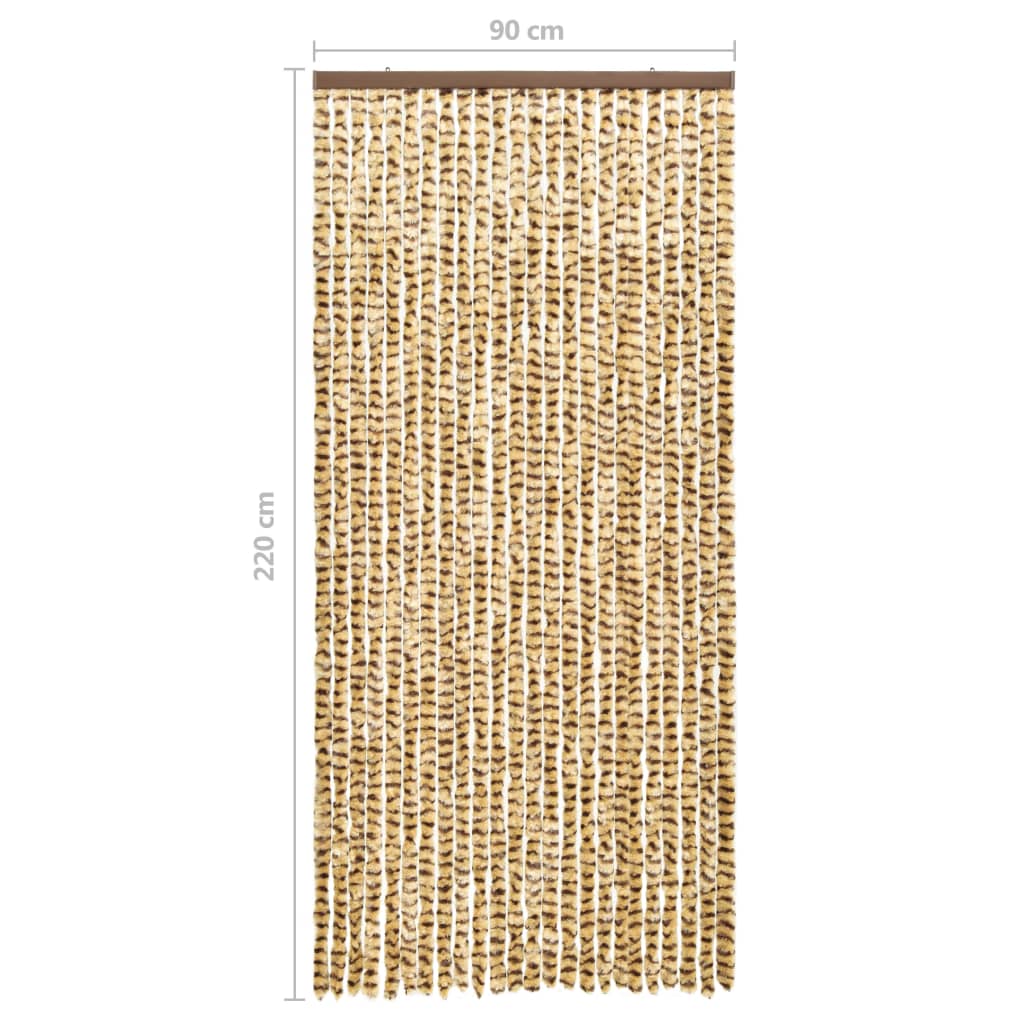 Insect Curtain Beige and Brown 90x220 cm Chenille - OLBRIT