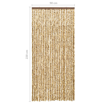 Insect Curtain Beige and Brown 90x220 cm Chenille - OLBRIT