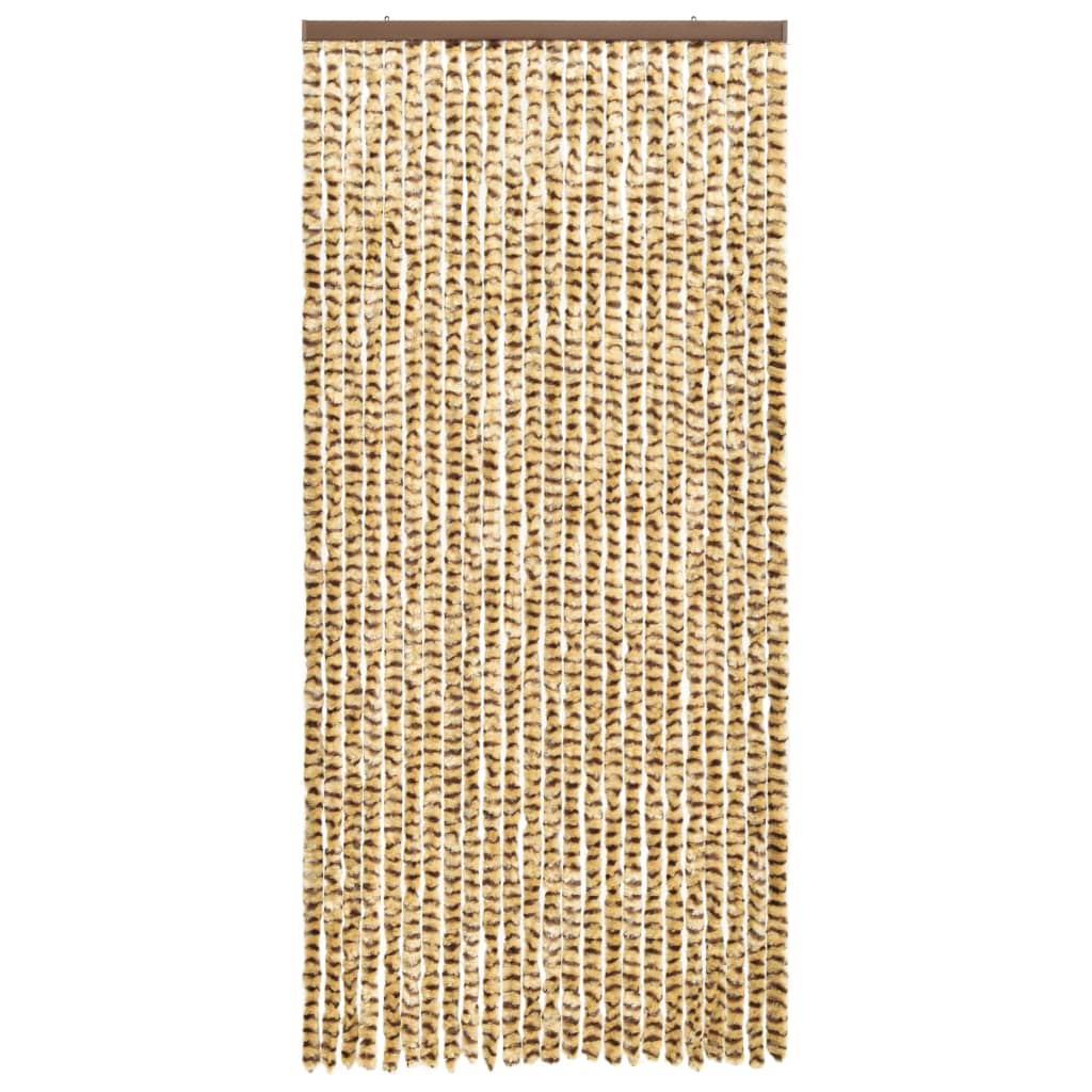 Insect Curtain Beige and Brown 100x220 cm Chenille - OLBRIT