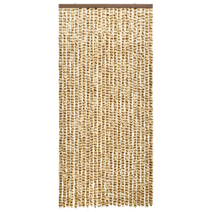 Insect Curtain Beige and Brown 100x220 cm Chenille - OLBRIT